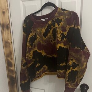Gildan Tie-Dye Sweatshirt in Black, Yellow, and Maroon